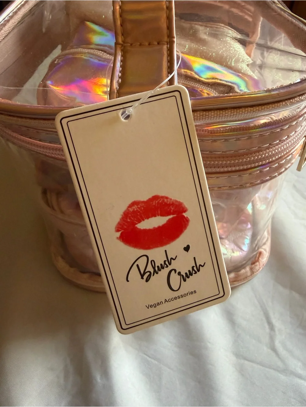 Holographic Pink Makeup Bag set - Vegan Accessories